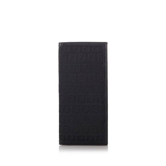 Fendi Bags Fendi Zucca Passport Case 7m15 Black Canvas Leather Mens